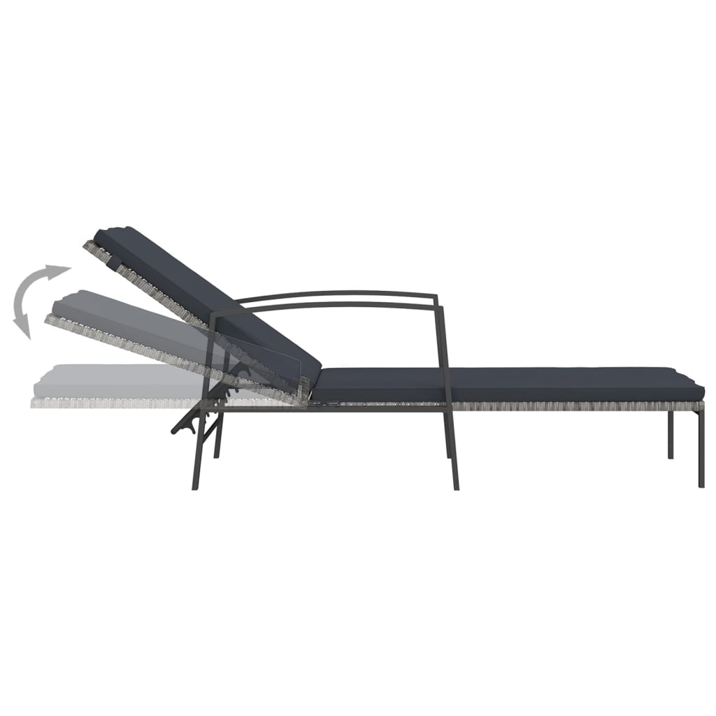 Chaise Longue De Jardin Avec Coussin Résine Tressée