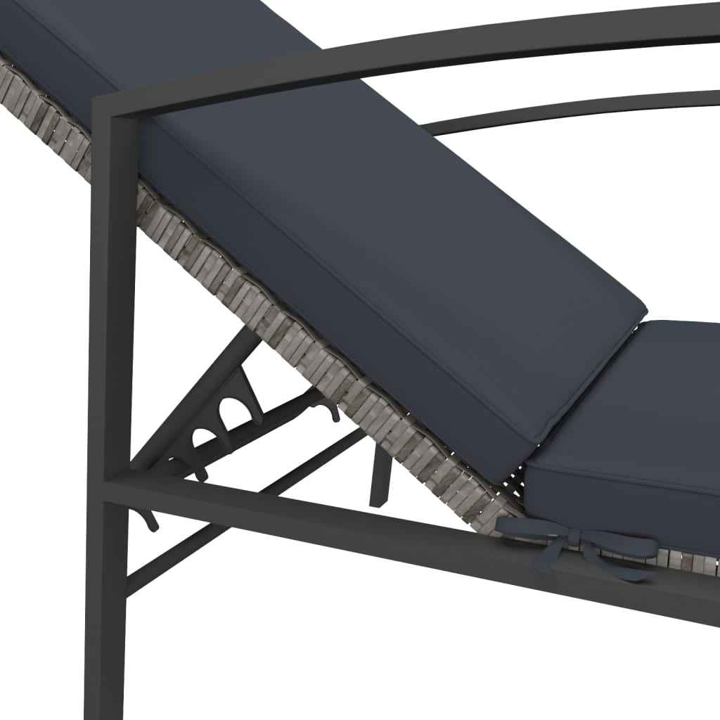 Chaise Longue De Jardin Avec Coussin Résine Tressée