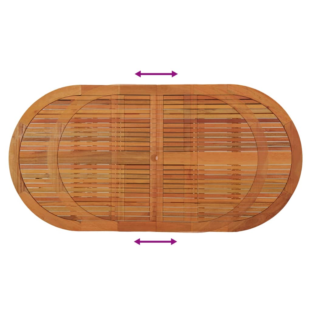 Table De Jardin 200X100X75 Cm Bois D'eucalyptus Solide