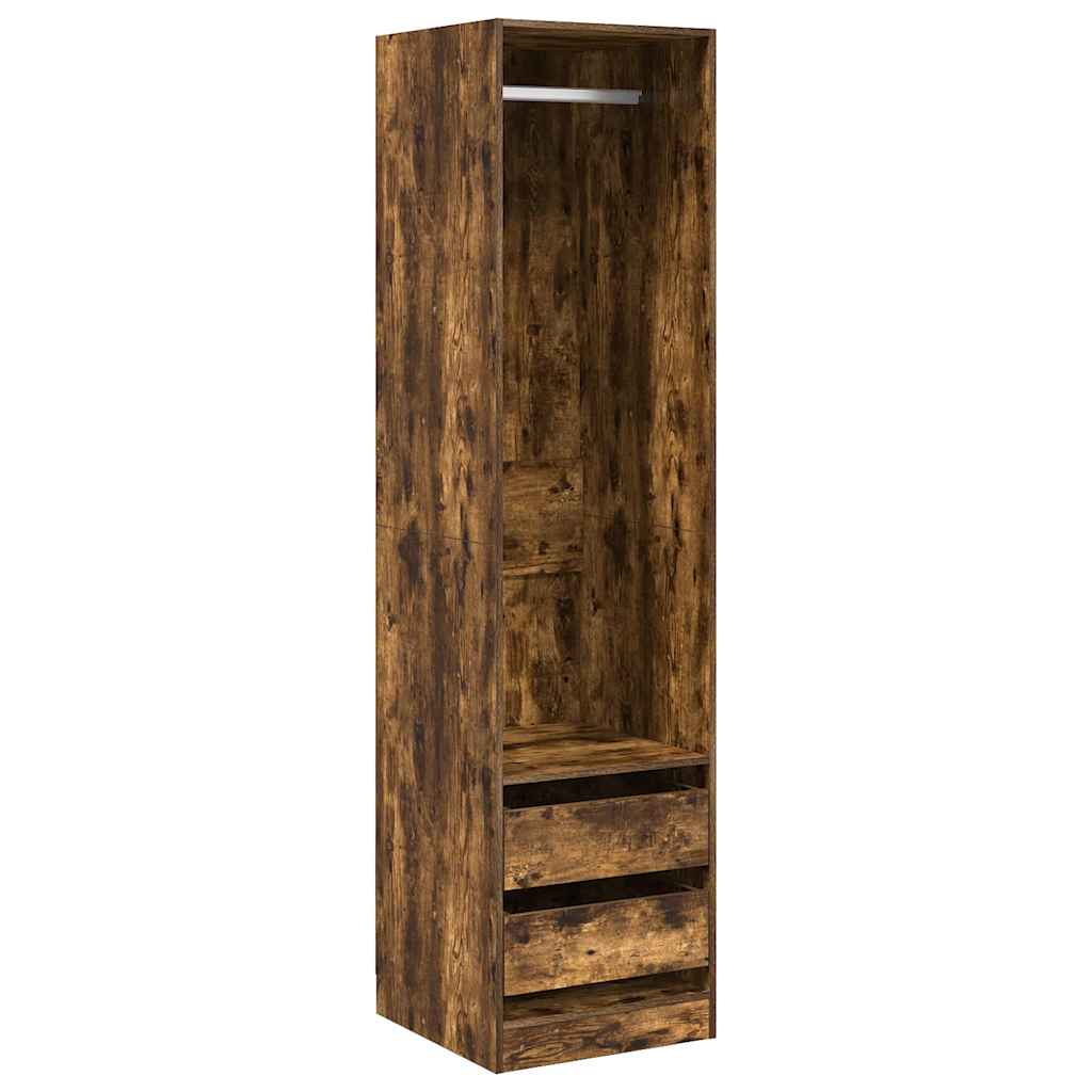 Cabinet with Drawers Smoked Oak 50x50x200 cm Engineered Wood