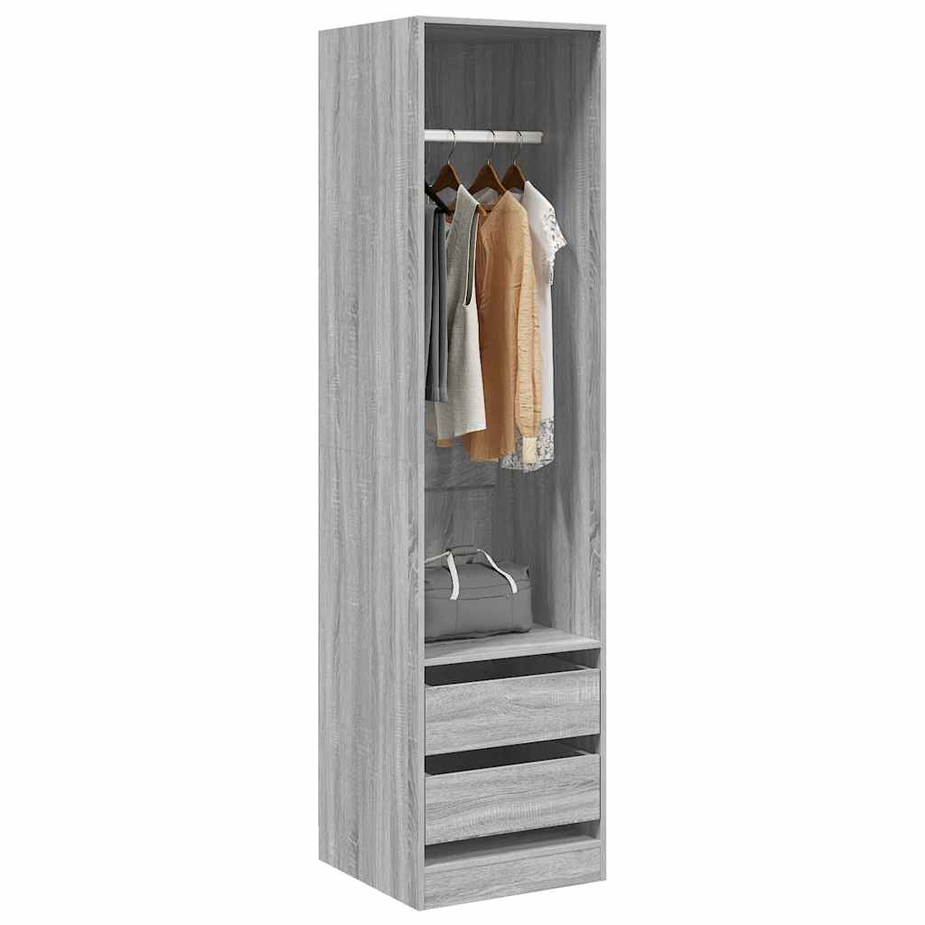 Sonoma Grey Drawer Cabinet 50x50x200 cm Engineered Wood