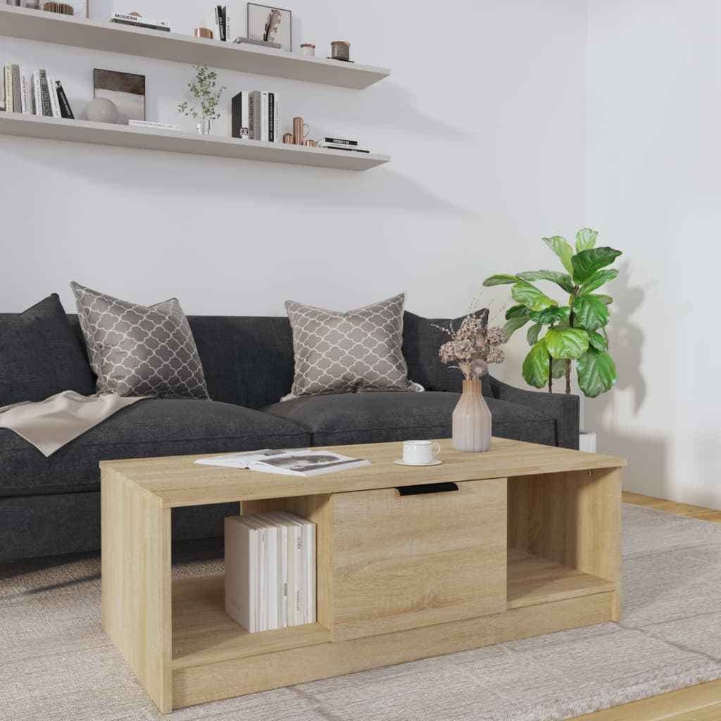 Table Basse 102X50X36Cm Bois D'ingénierie