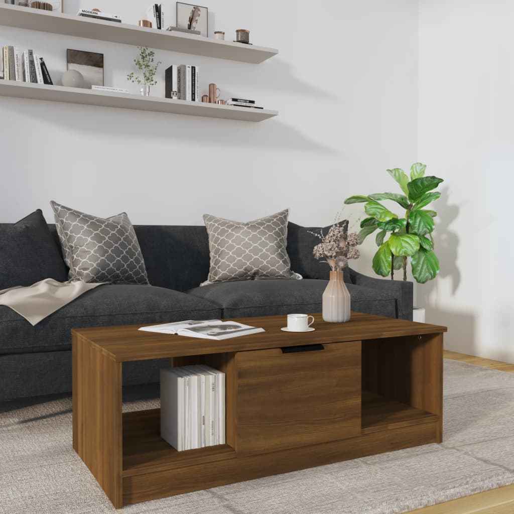 Table Basse 102X50X36Cm Bois D'ingénierie