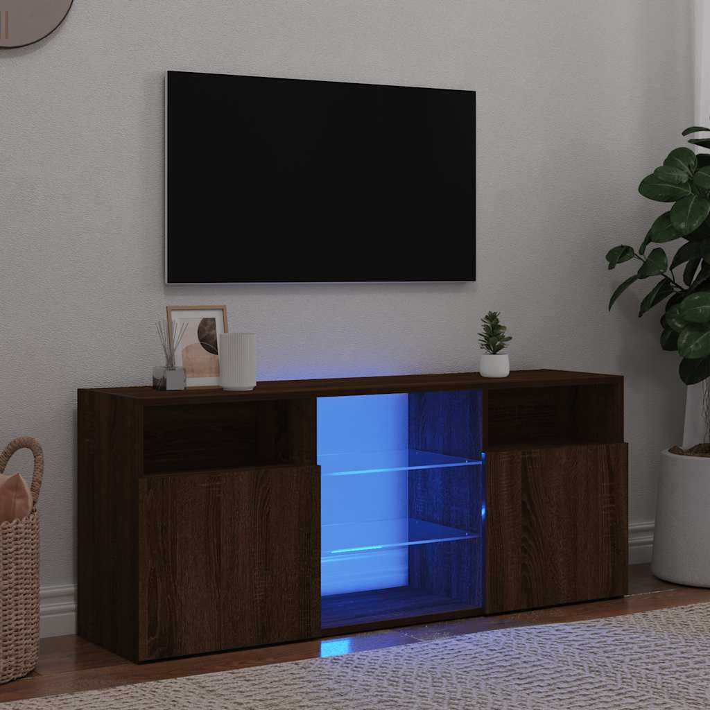 Meuble Tv Avec Lumières Led Bois D'ingénierie