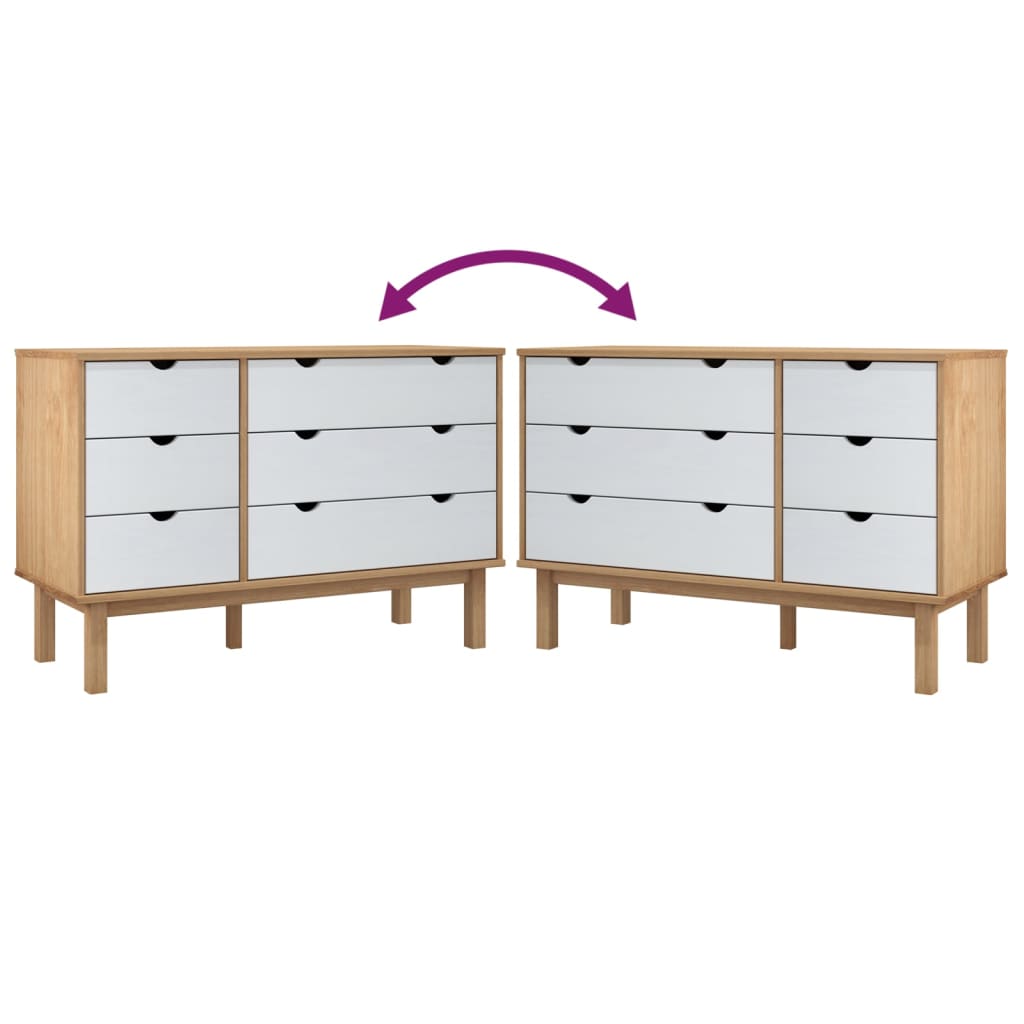 Commode Otta 111X43X73,5 Cm Bois De Pin Massif