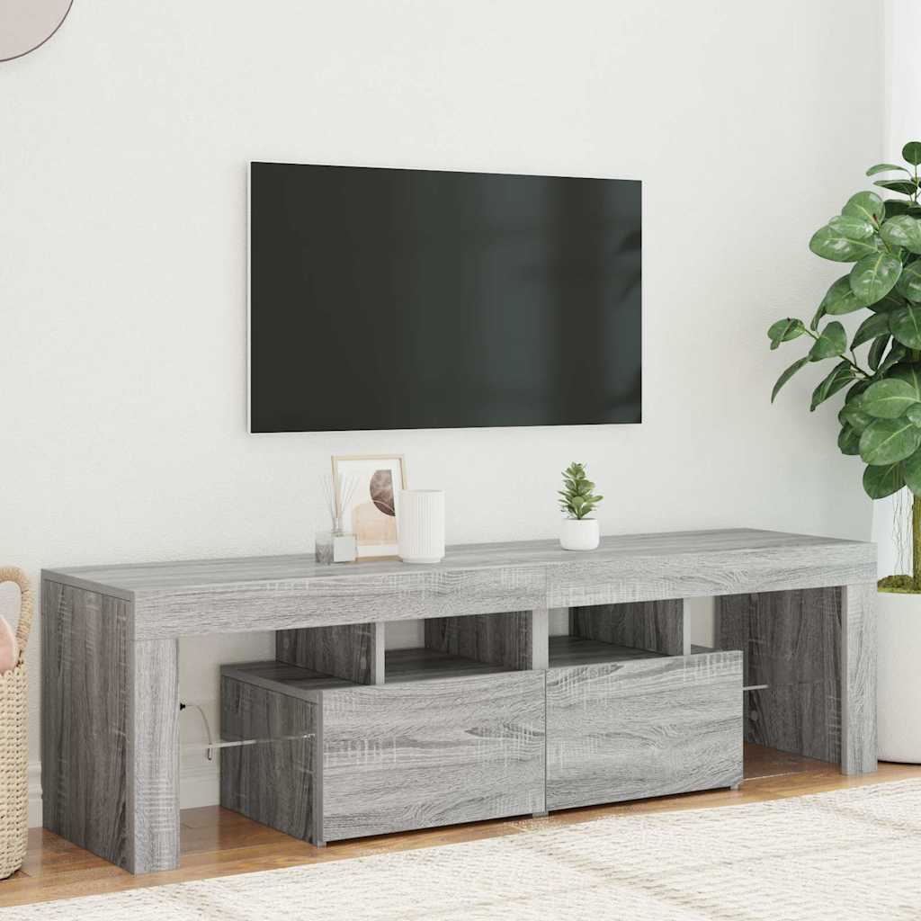 Meuble Tv Avec Lumières Led Bois D'ingénierie