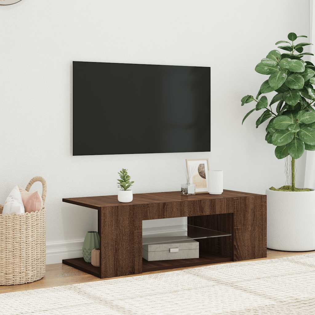 Meuble Tv Avec Lumières Led Bois D'ingénierie