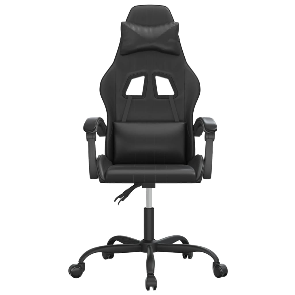 Swivel Gaming Chair Black Faux Leather