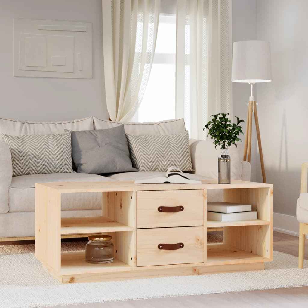Table Basse 100X50X41 Cm Bois Massif De Pin