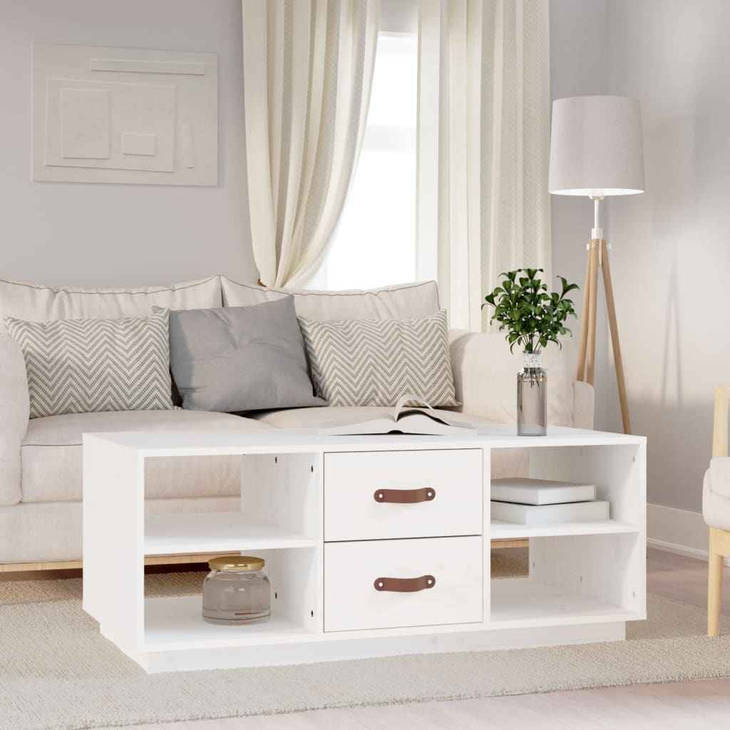 Table Basse 100X50X41 Cm Bois Massif De Pin