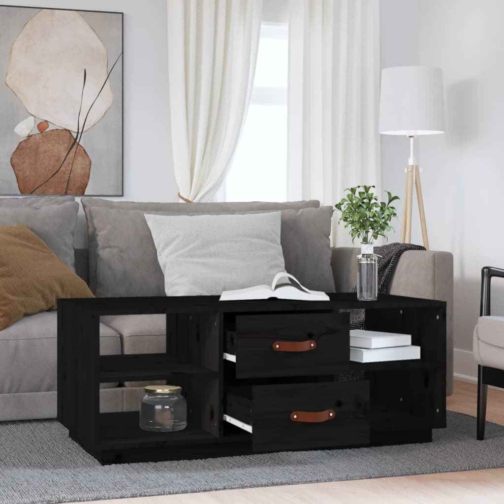 Table Basse 100X50X41 Cm Bois Massif De Pin