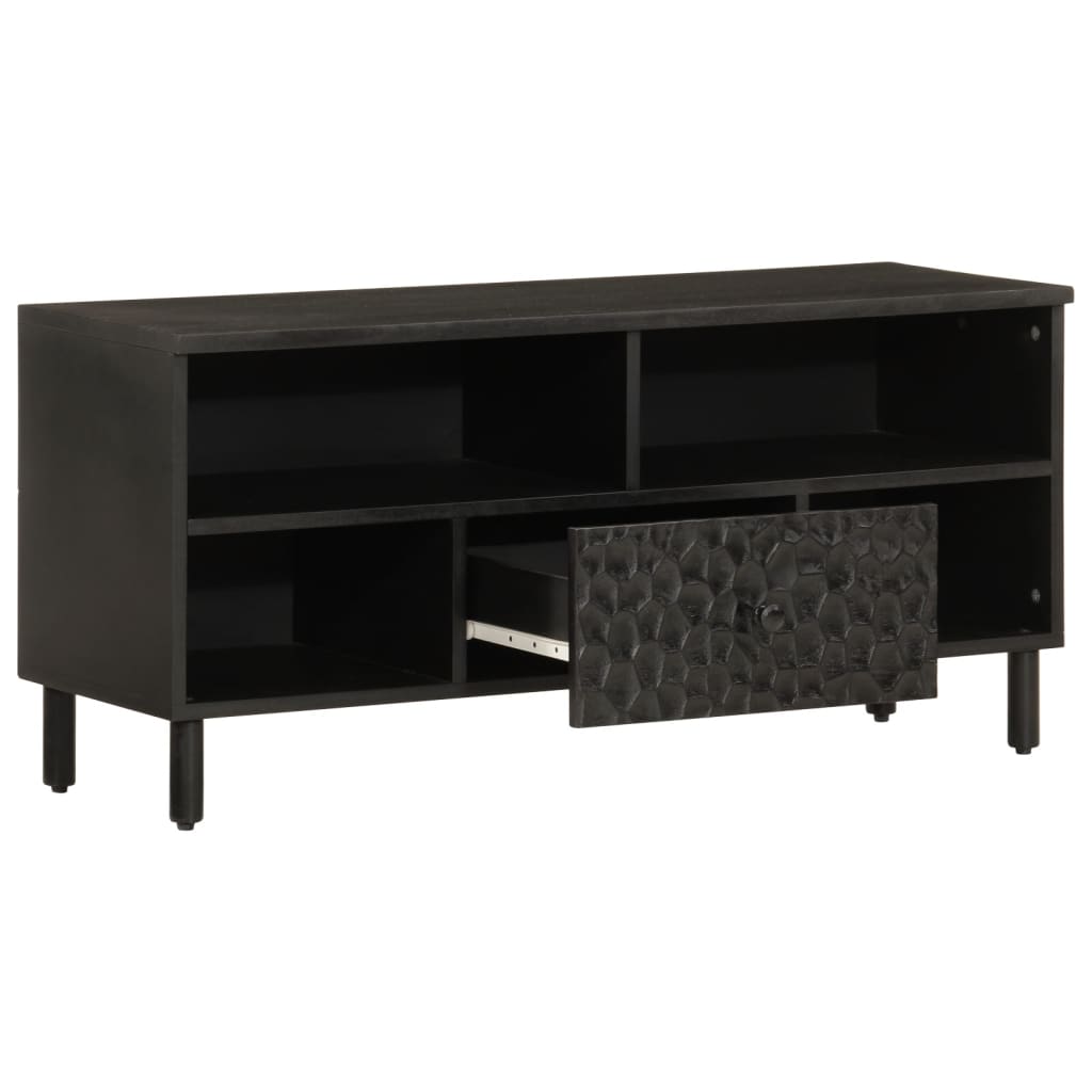 Meuble Tv 100X33X46 Cm Bois Massif De Manguier