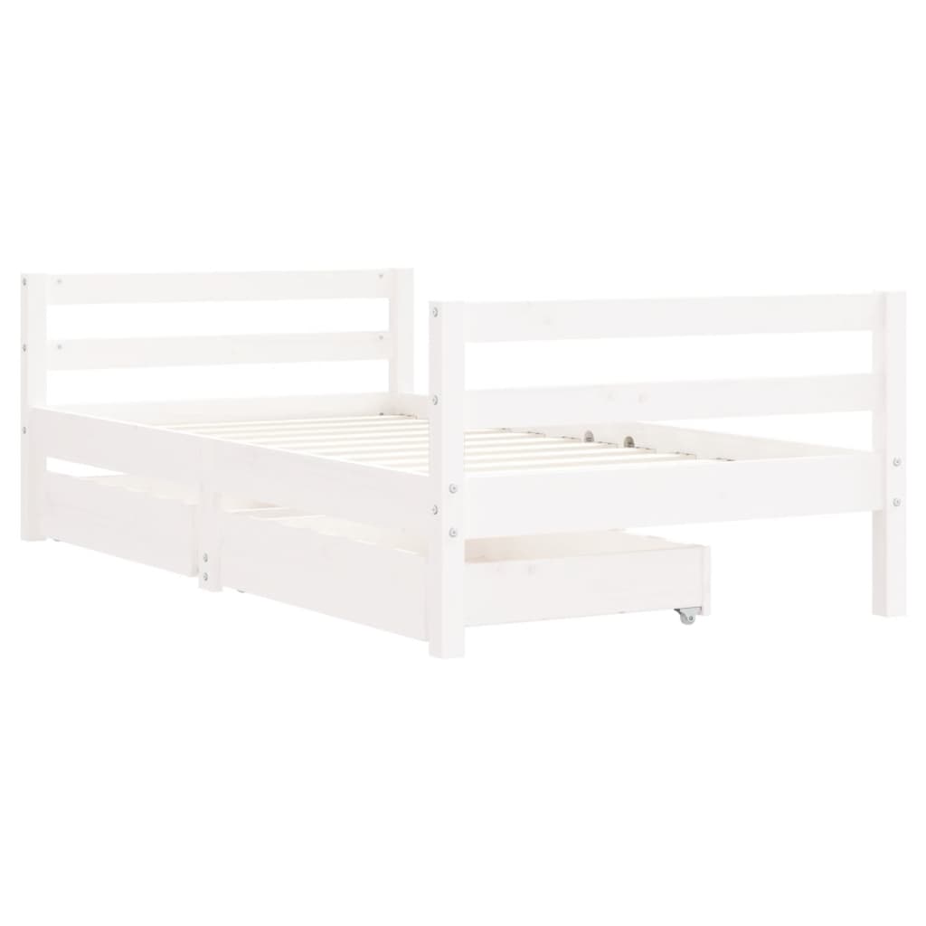 Cadre De Lit Pour Enfant Tiroirs 80X160Cm Bois Pin Massif