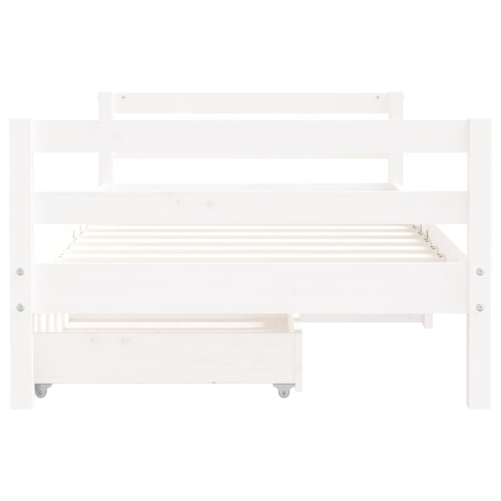 Cadre De Lit Pour Enfant Tiroirs 80X160Cm Bois Pin Massif