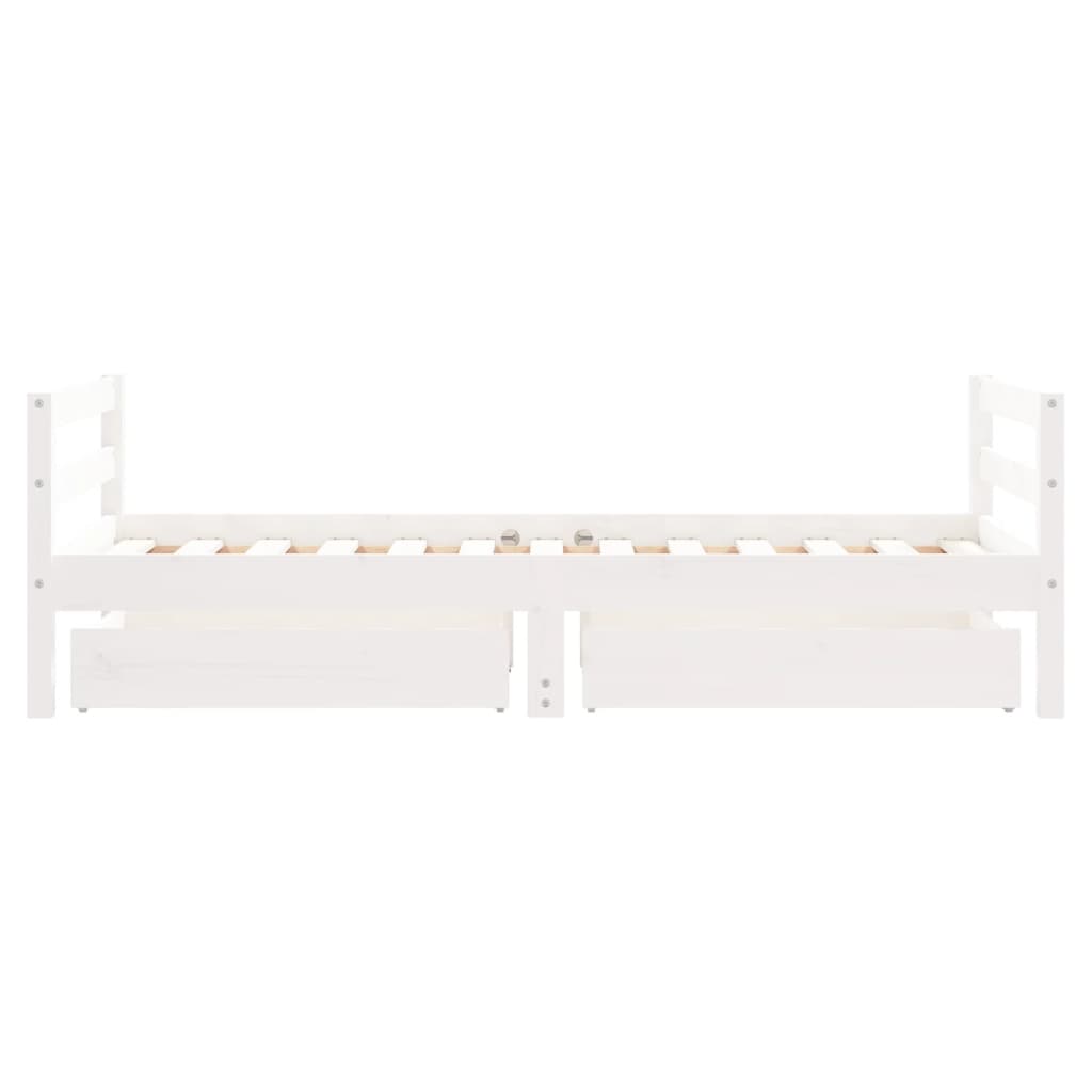 Cadre De Lit Pour Enfant Tiroirs 80X160Cm Bois Pin Massif