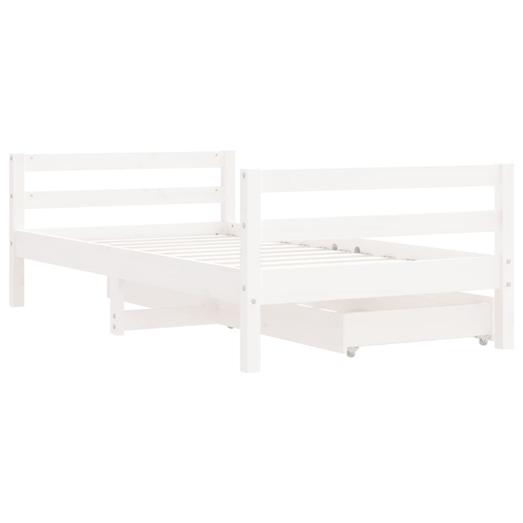 Cadre De Lit Pour Enfant Tiroirs 80X160Cm Bois Pin Massif