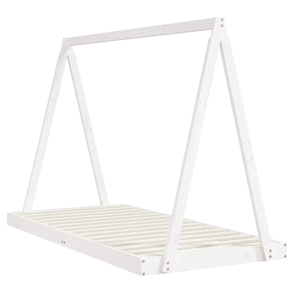 Cadre de lit pour enfants blanc 90x190 cm bois de pin massif