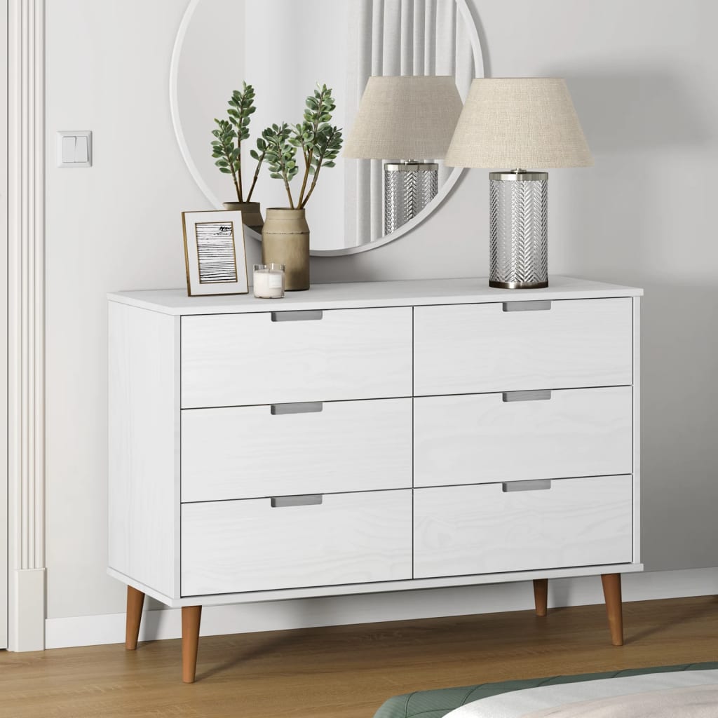 Commode Molde Marron 113X40X80 Cm Bois De Pin Massif