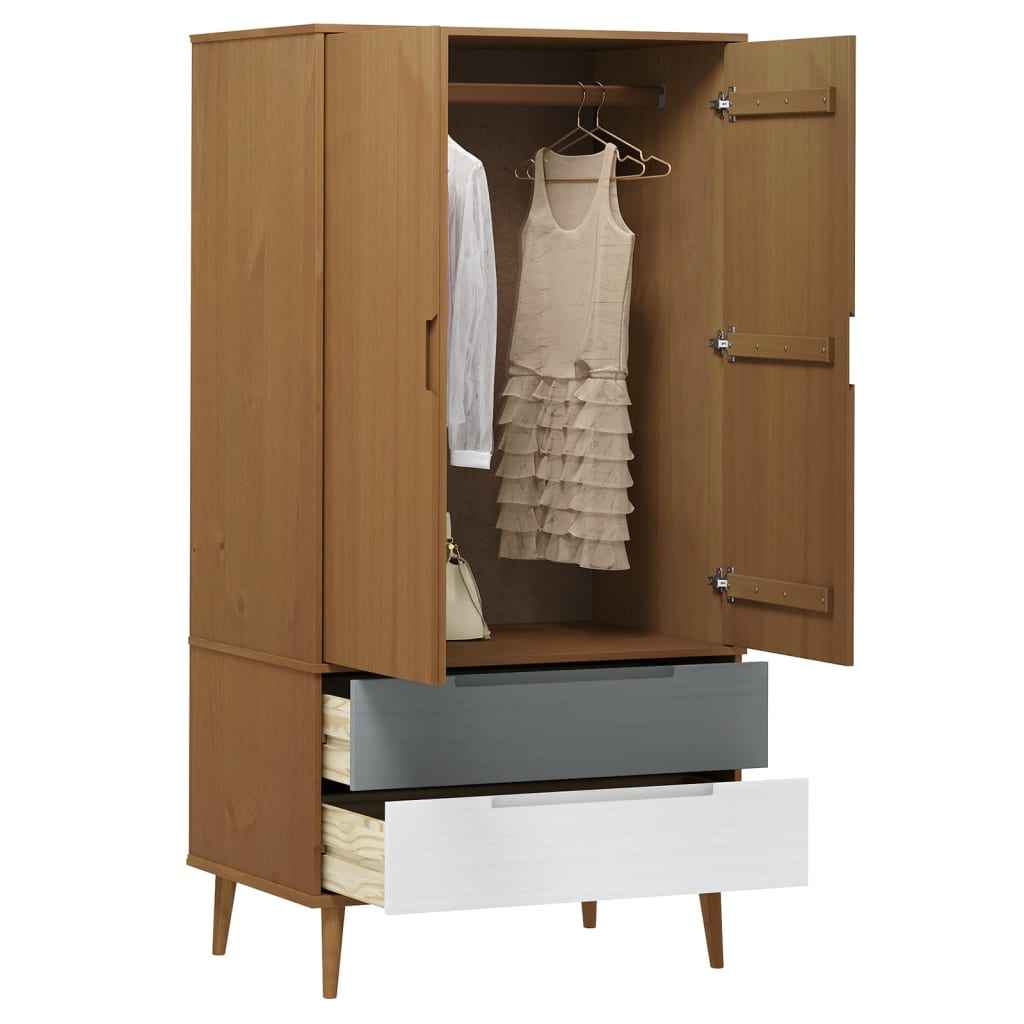 Garde-Robe Molde 90X55X175 Cm Bois Massif De Pin