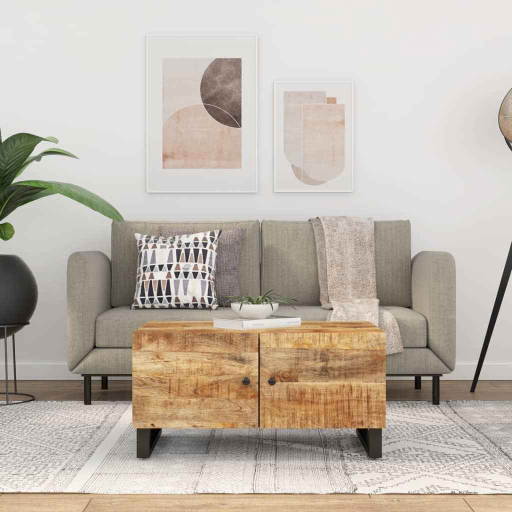Table Basse 80X50X40 Cm Bois D'acacia Solide Et D'ingénierie