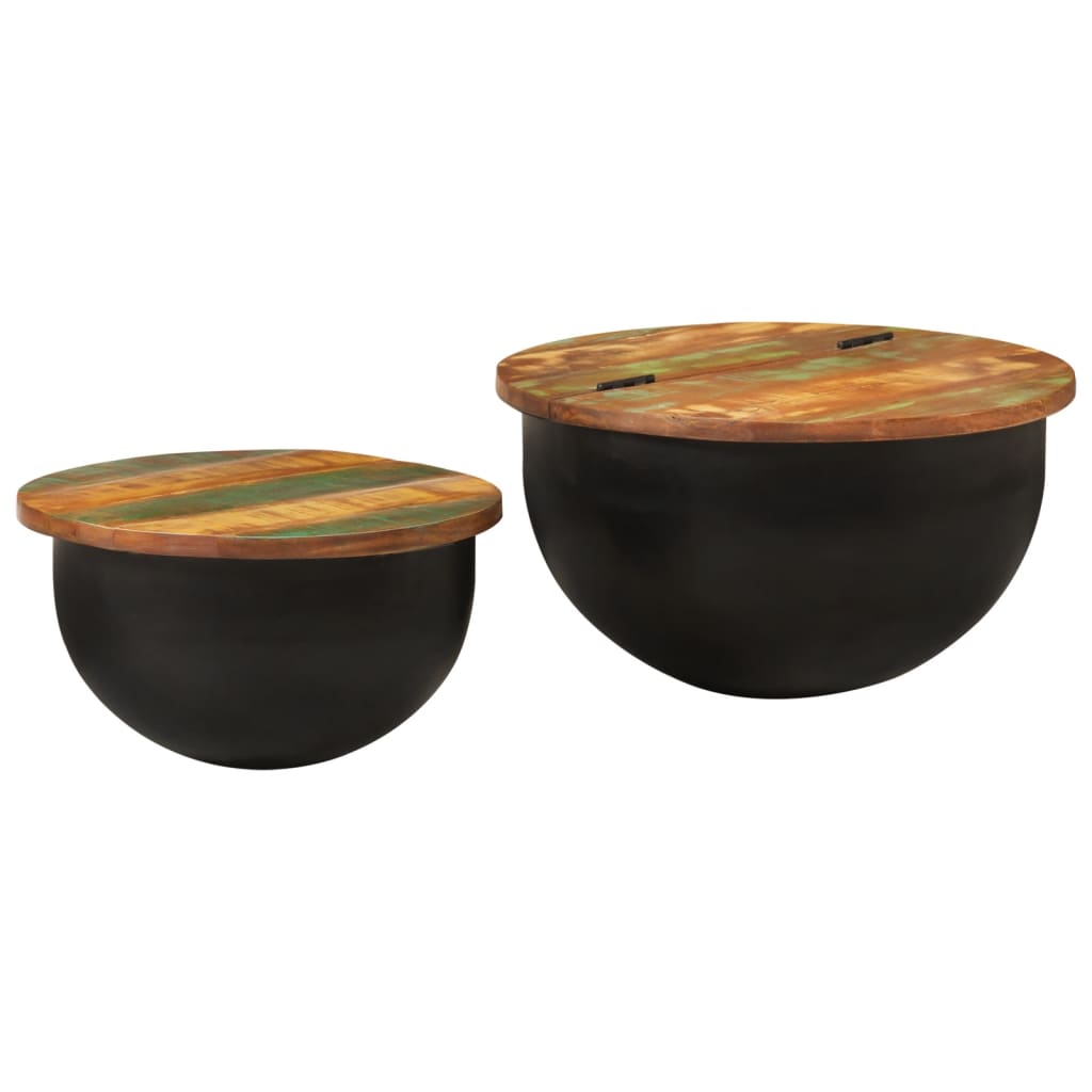 Ensemble De Tables Basses 2 Pcs Bois Récupération Massif