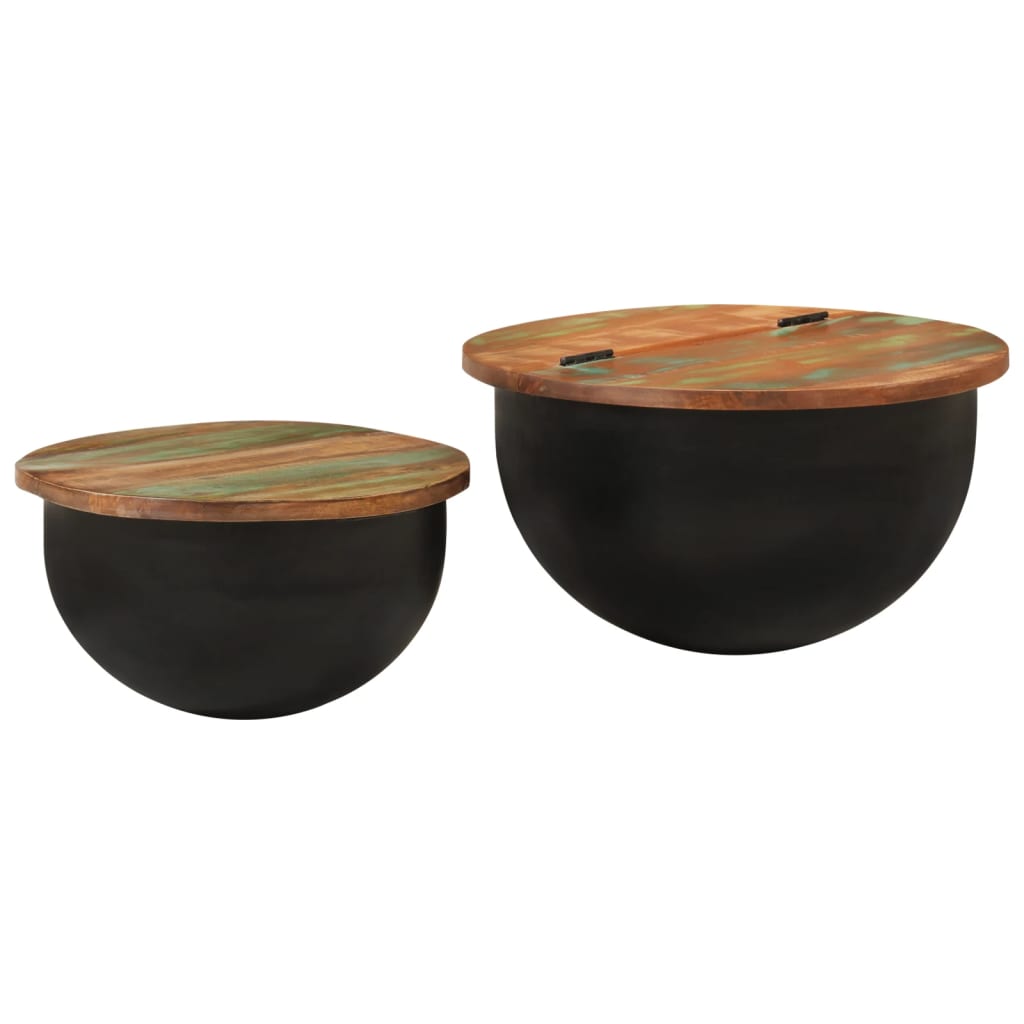 Ensemble De Tables Basses 2 Pcs Bois Récupération Massif