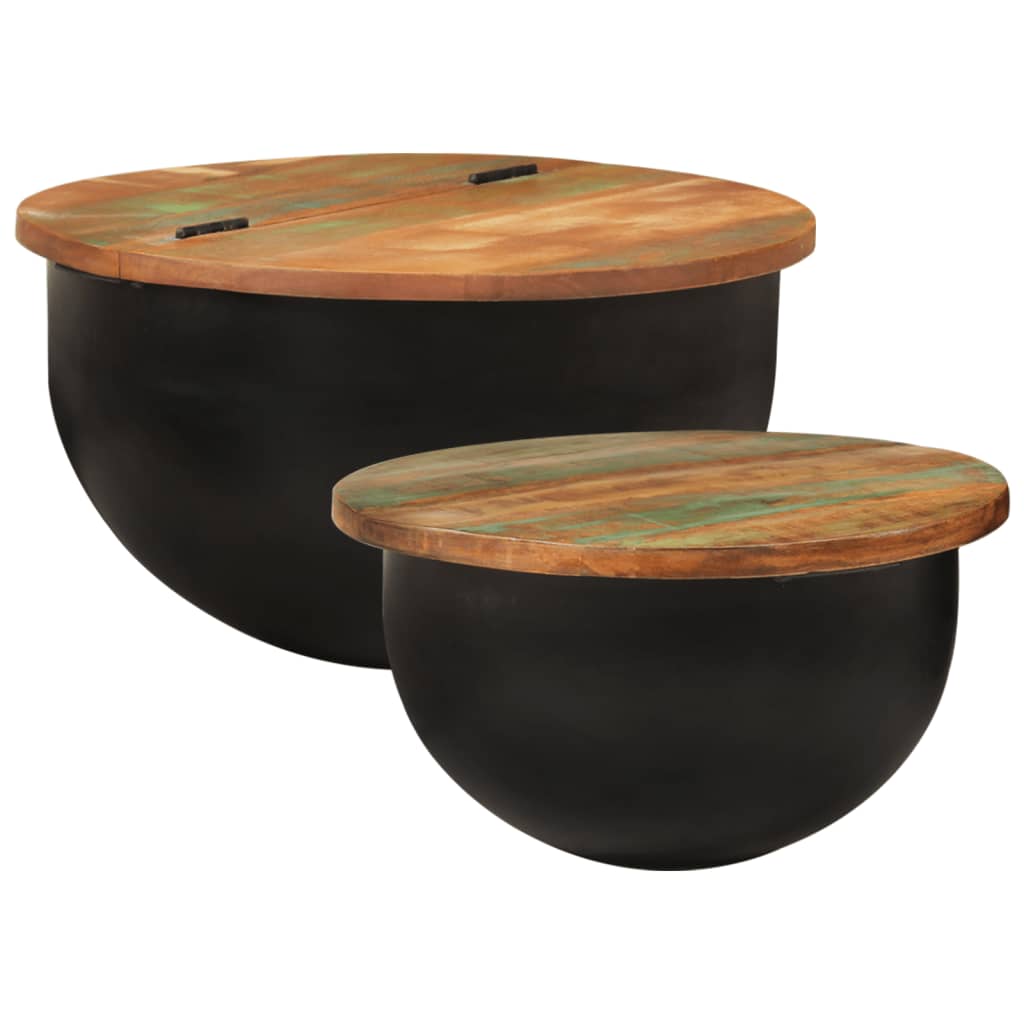 Ensemble De Tables Basses 2 Pcs Bois Récupération Massif