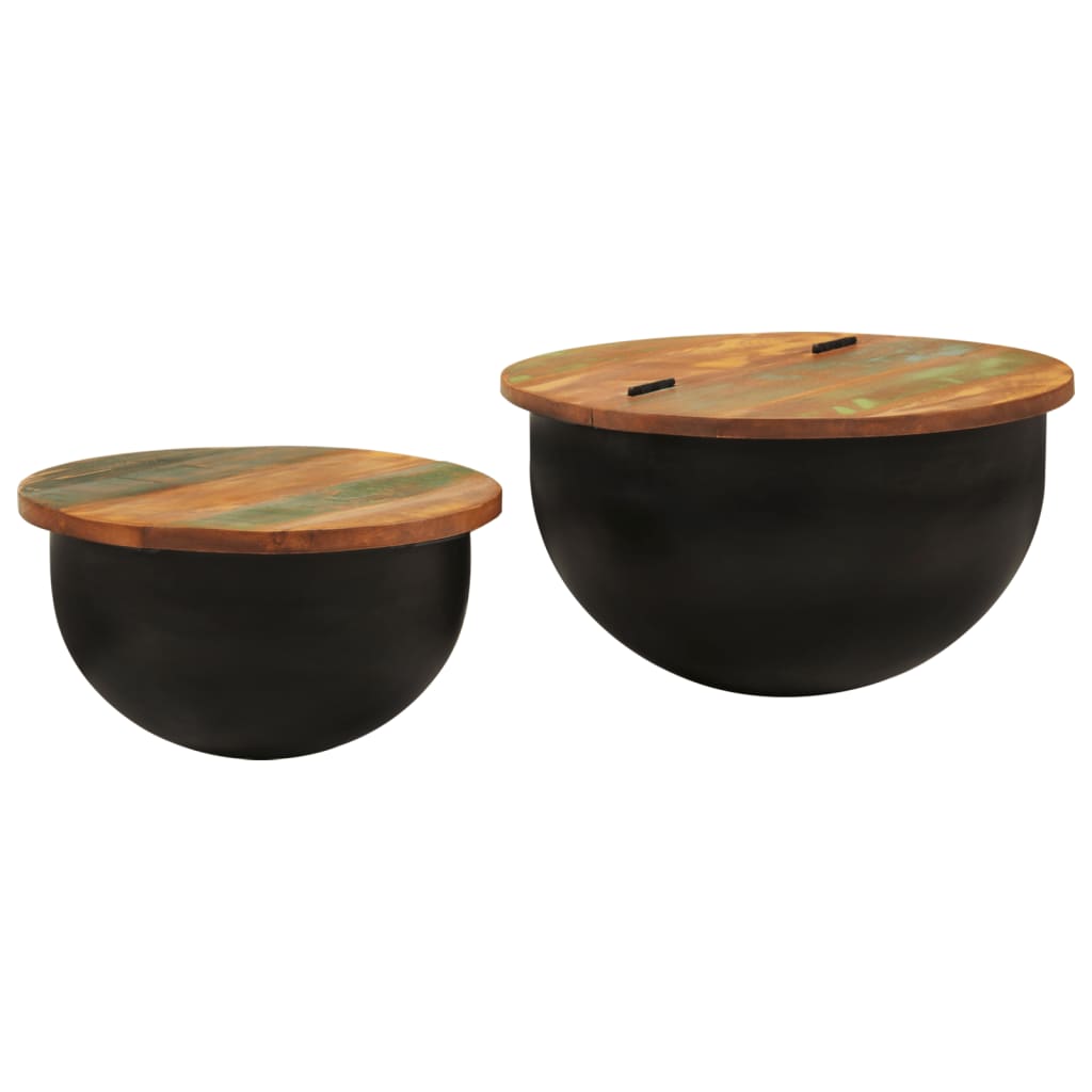 Ensemble De Tables Basses 2 Pcs Bois Récupération Massif