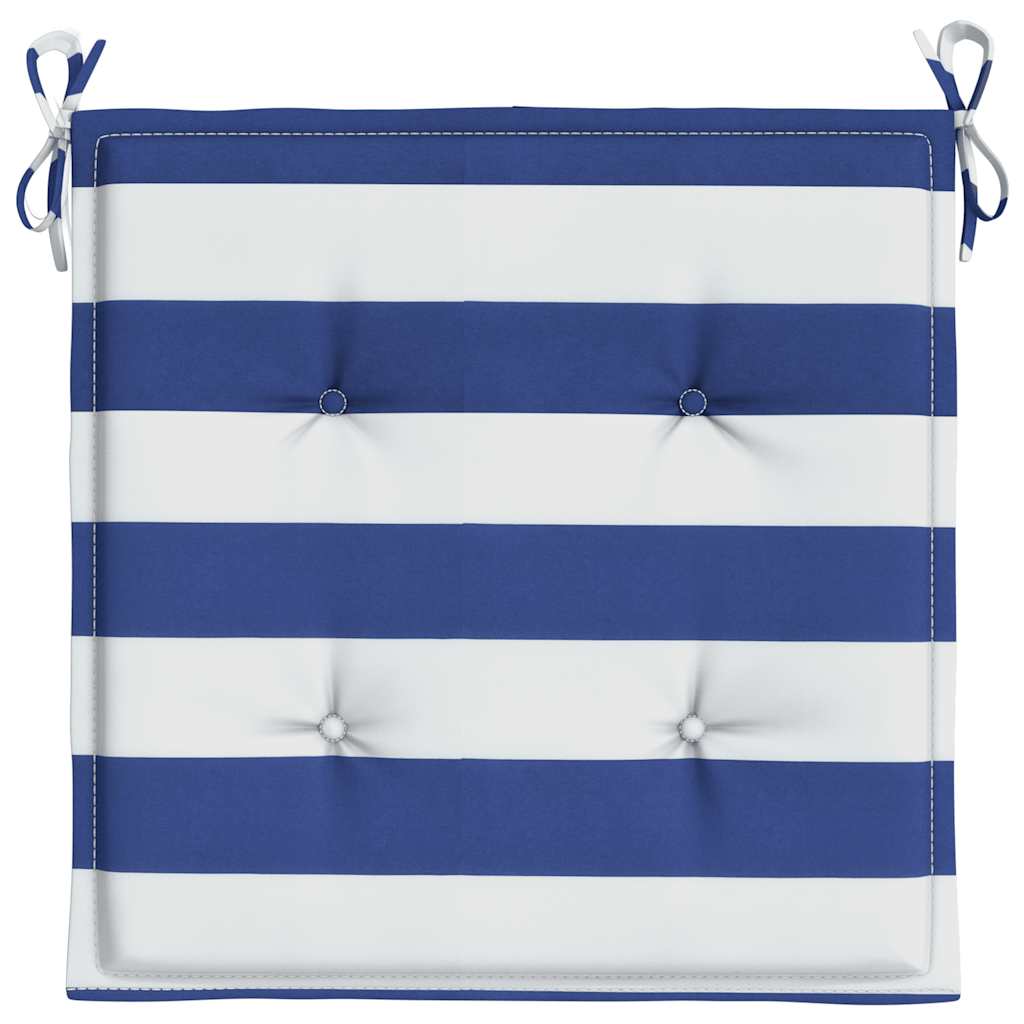Coussins De Chaise De Jardin Lot De 2 Tissu Bleu Et Blanc