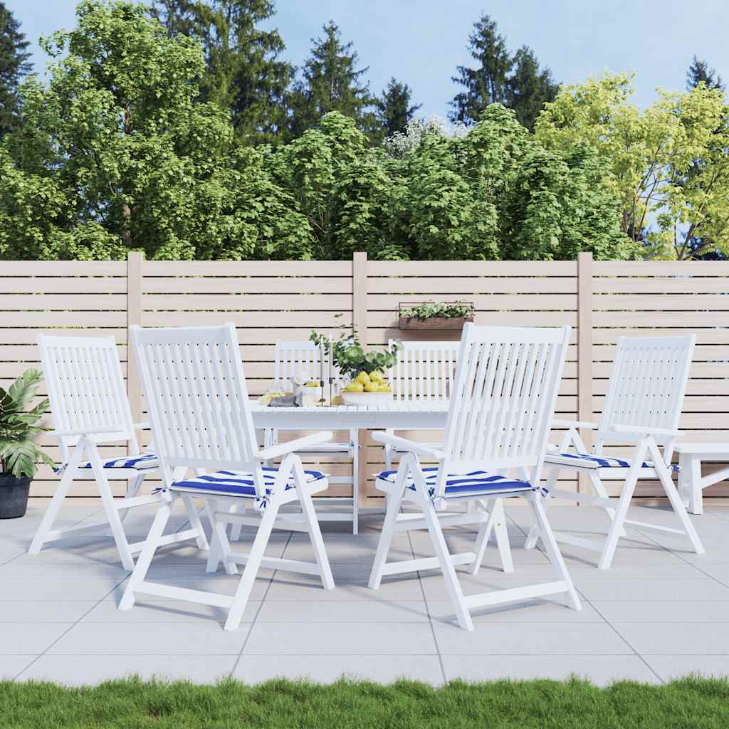 Coussins De Chaise De Jardin Lot De 2 Tissu Bleu Et Blanc