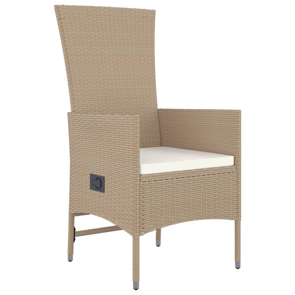 Ensemble À Manger De Jardin Et Coussins 11 Pcs Beige Poly Rotin 10X Fauteuil + Table