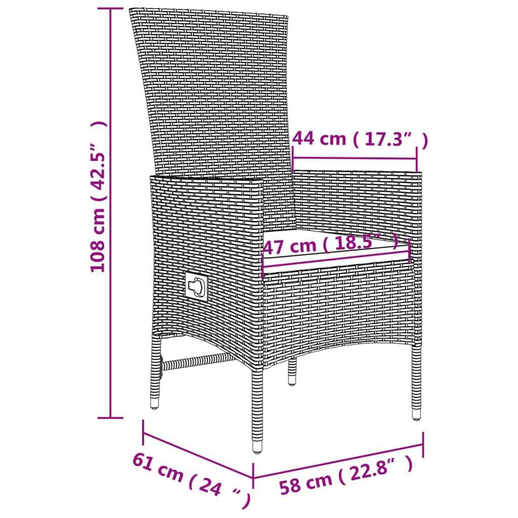 Ensemble À Manger De Jardin Et Coussins 9 Pcs Beige Poly Rotin 6X Chaise + 2X Fauteuil + Table