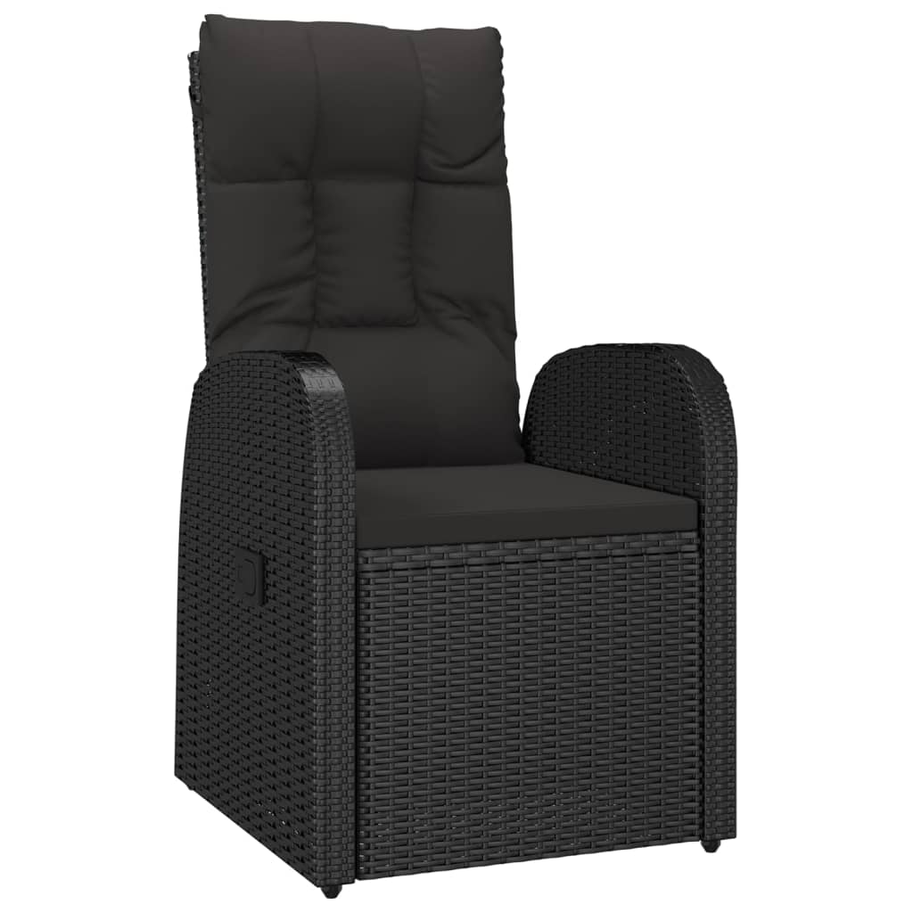 Ensemble À Manger De Jardin 9Pcs Coussins Noir Résine Tressée 6X Chaise + 2X Fauteuil + Table