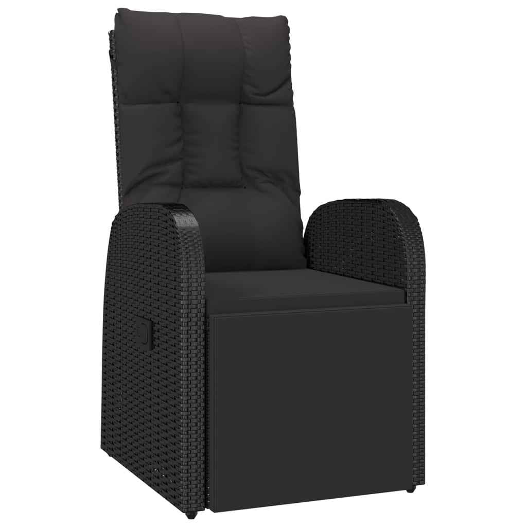 Ensemble À Manger De Jardin 9Pcs Coussins Noir Résine Tressée 6X Chaise + 2X Fauteuil + Table