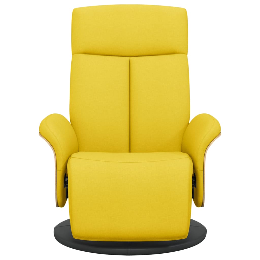 Fauteuil inclinable avec repose-pieds jaune clair tissu