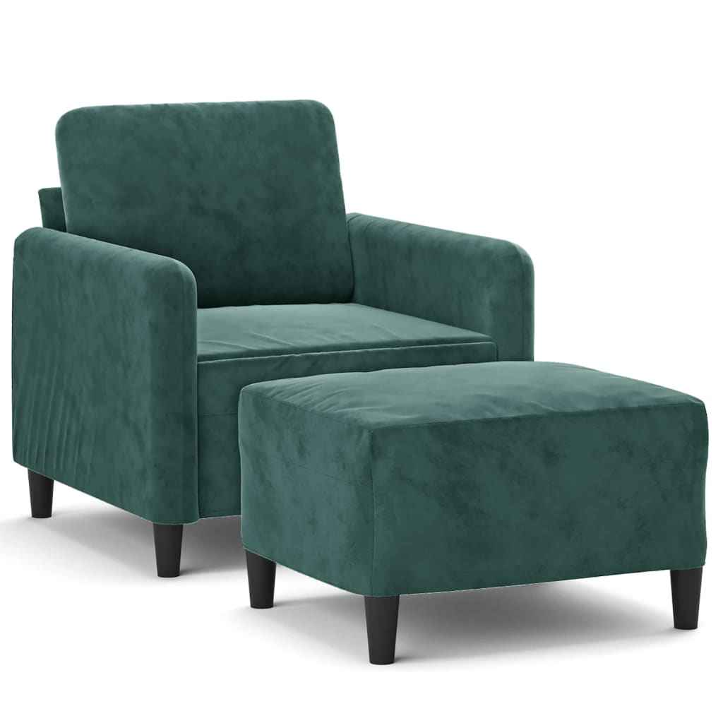 Fauteuil Avec Repose-Pied 60 Cm Velours