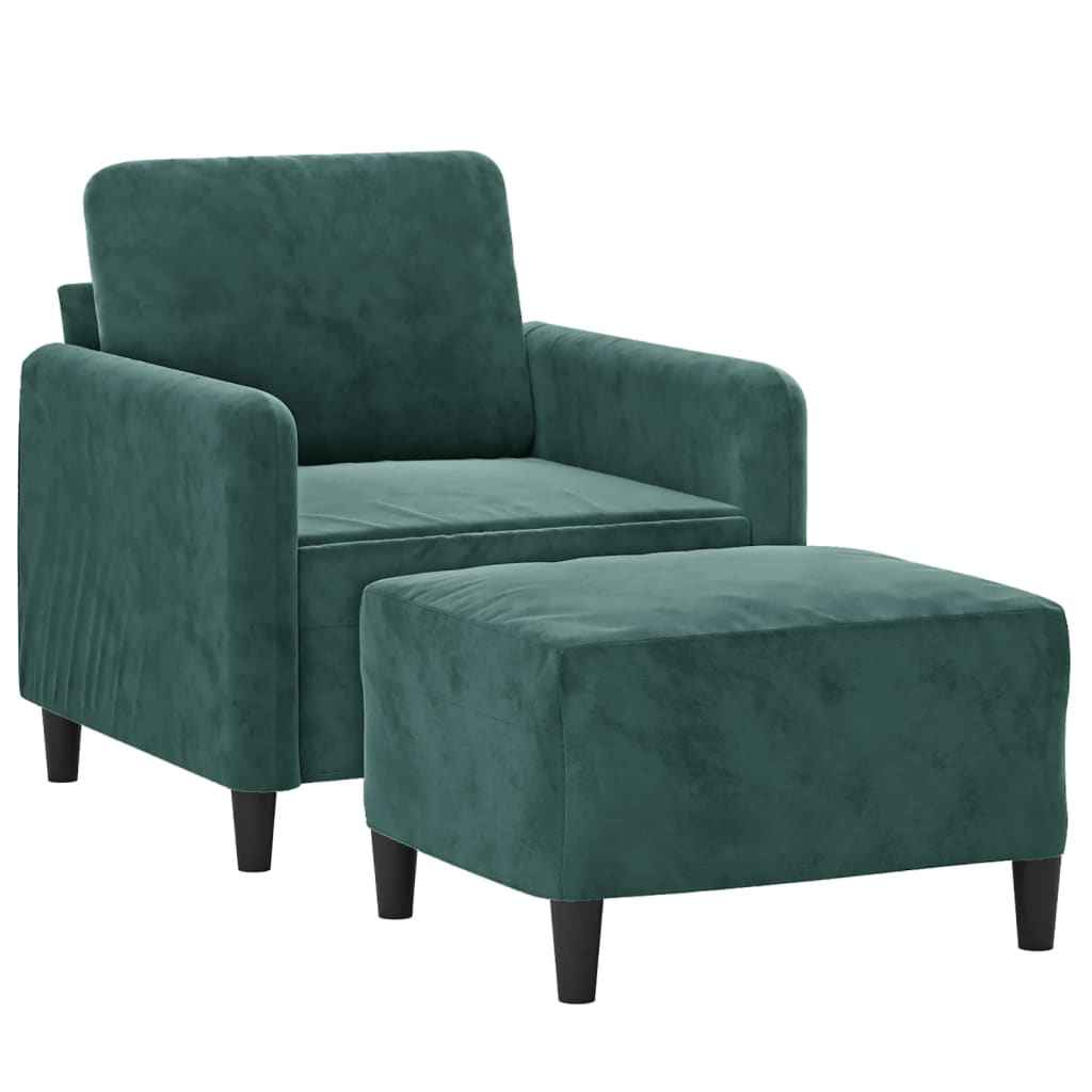 Fauteuil Avec Repose-Pied 60 Cm Velours