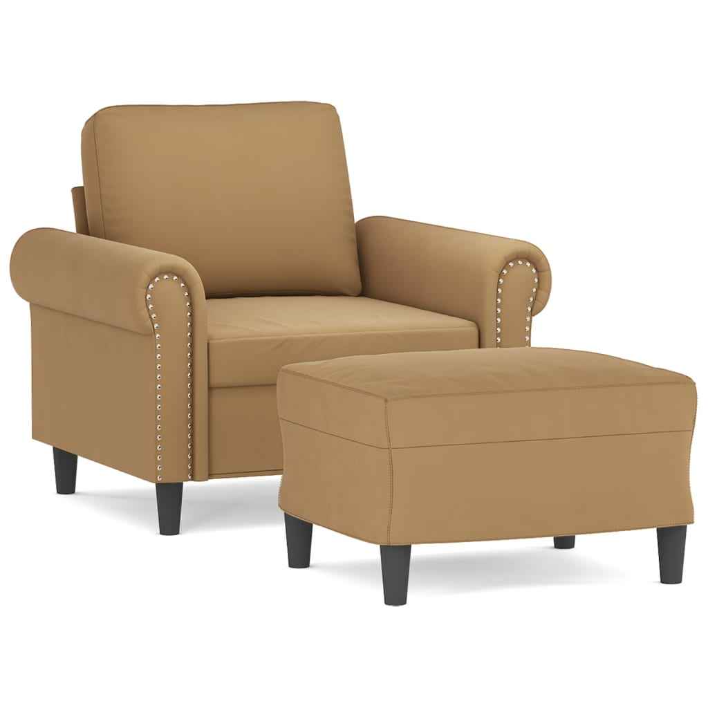 Fauteuil Avec Repose-Pied 60 Cm Velours
