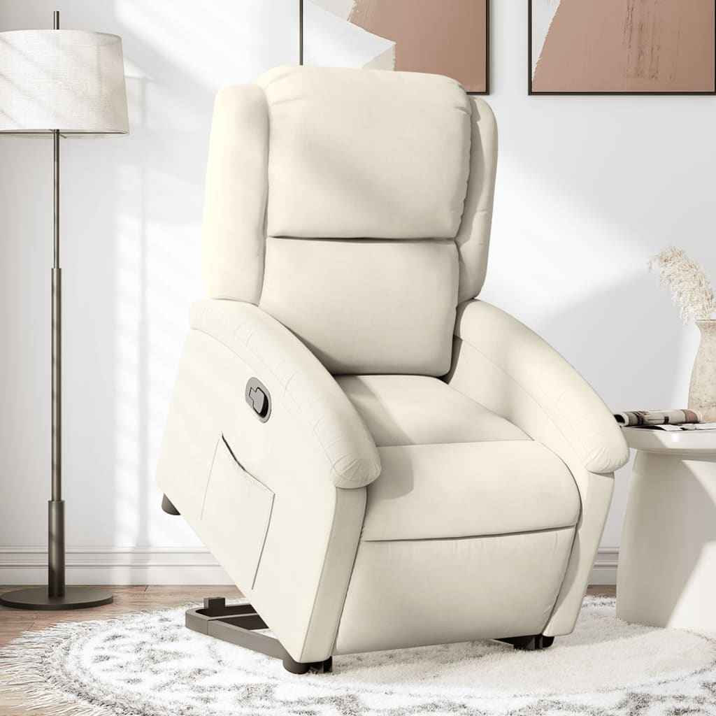 Fauteuil De Massage Inclinable Velours Crème