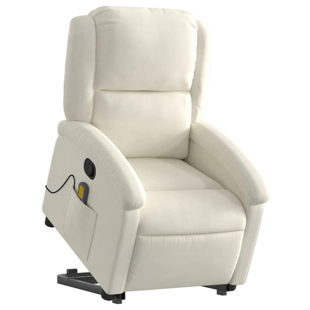 Fauteuil De Massage Inclinable Velours Crème