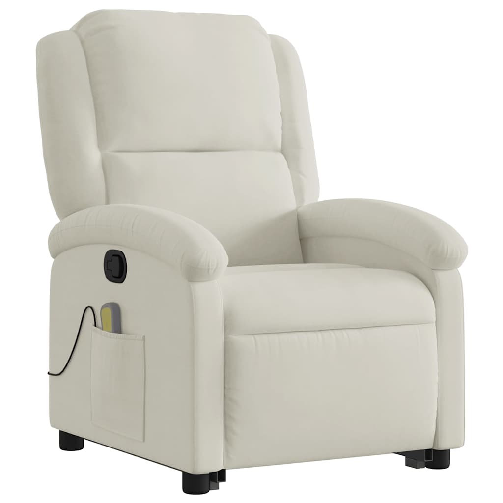 Fauteuil De Massage Inclinable Velours Crème