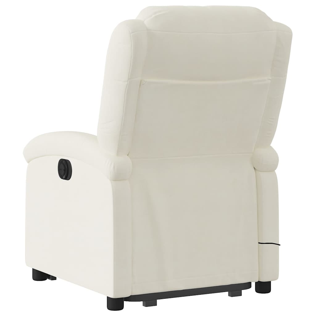 Fauteuil De Massage Inclinable Velours Crème