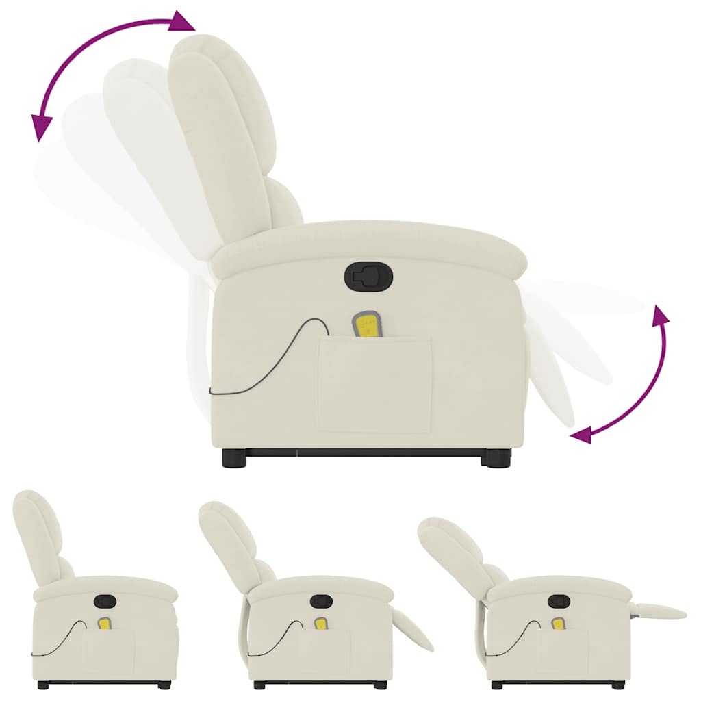Fauteuil De Massage Inclinable Velours Crème