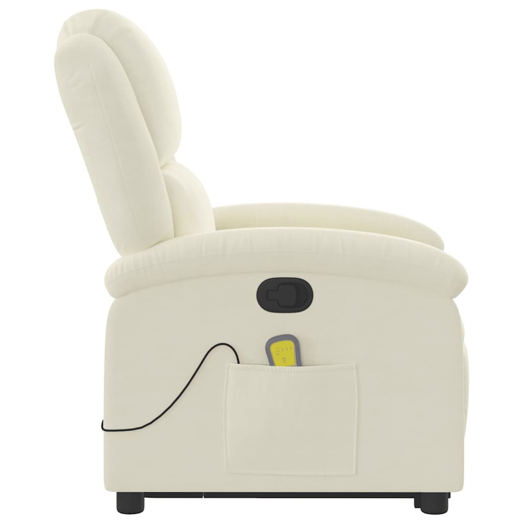 Fauteuil De Massage Inclinable Velours Crème