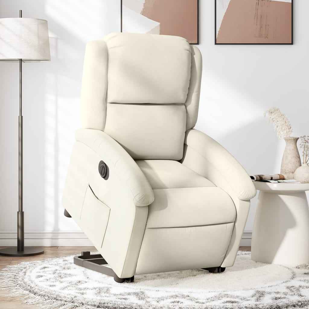 Fauteuil De Massage Inclinable Velours Crème