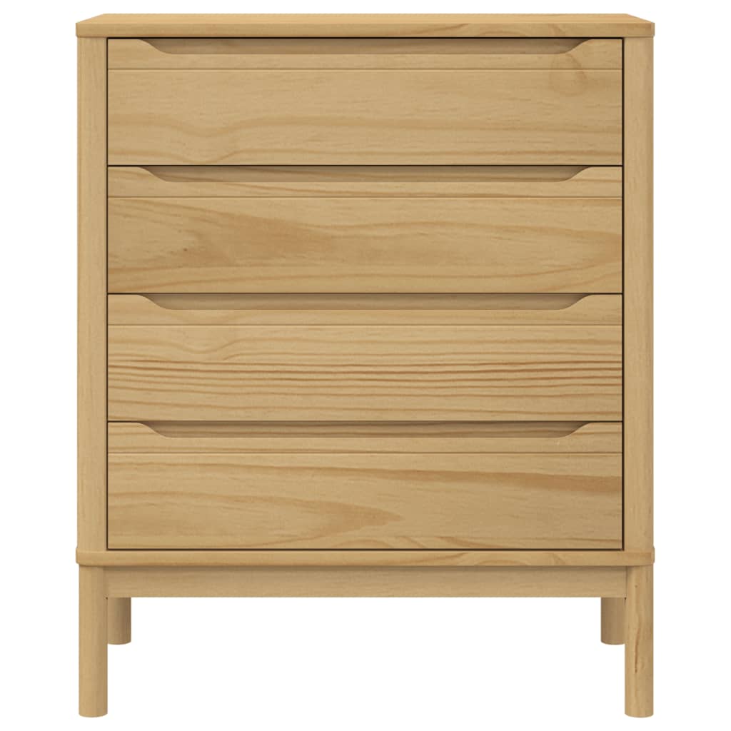 Commode Floro Cire Marron Bois De Pin Massif