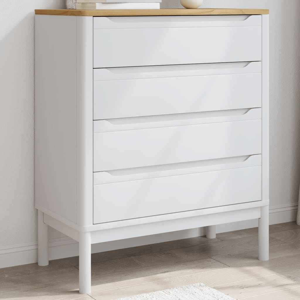 Commode Floro Cire Marron Bois De Pin Massif