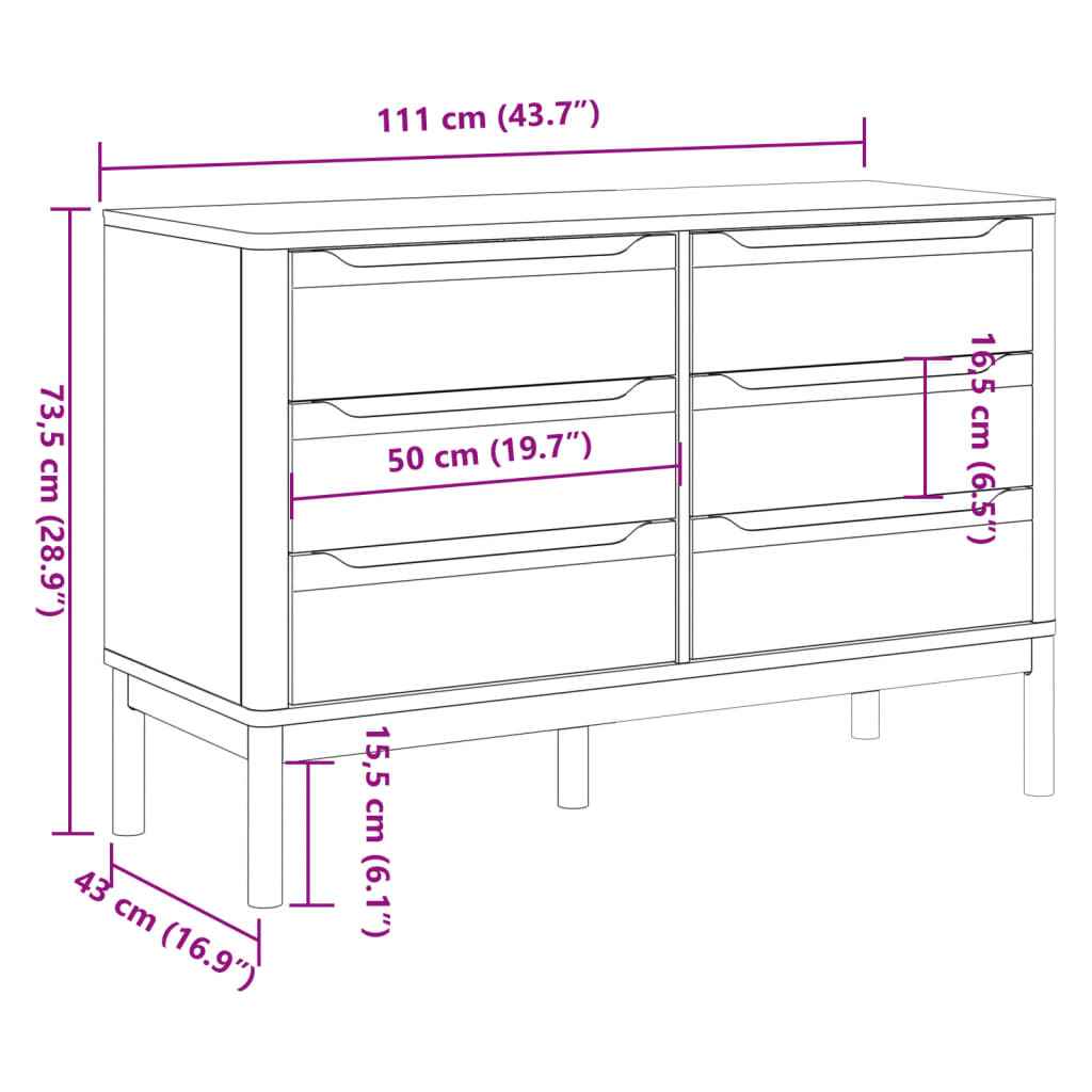 Commode Floro Bois De Pin Massif