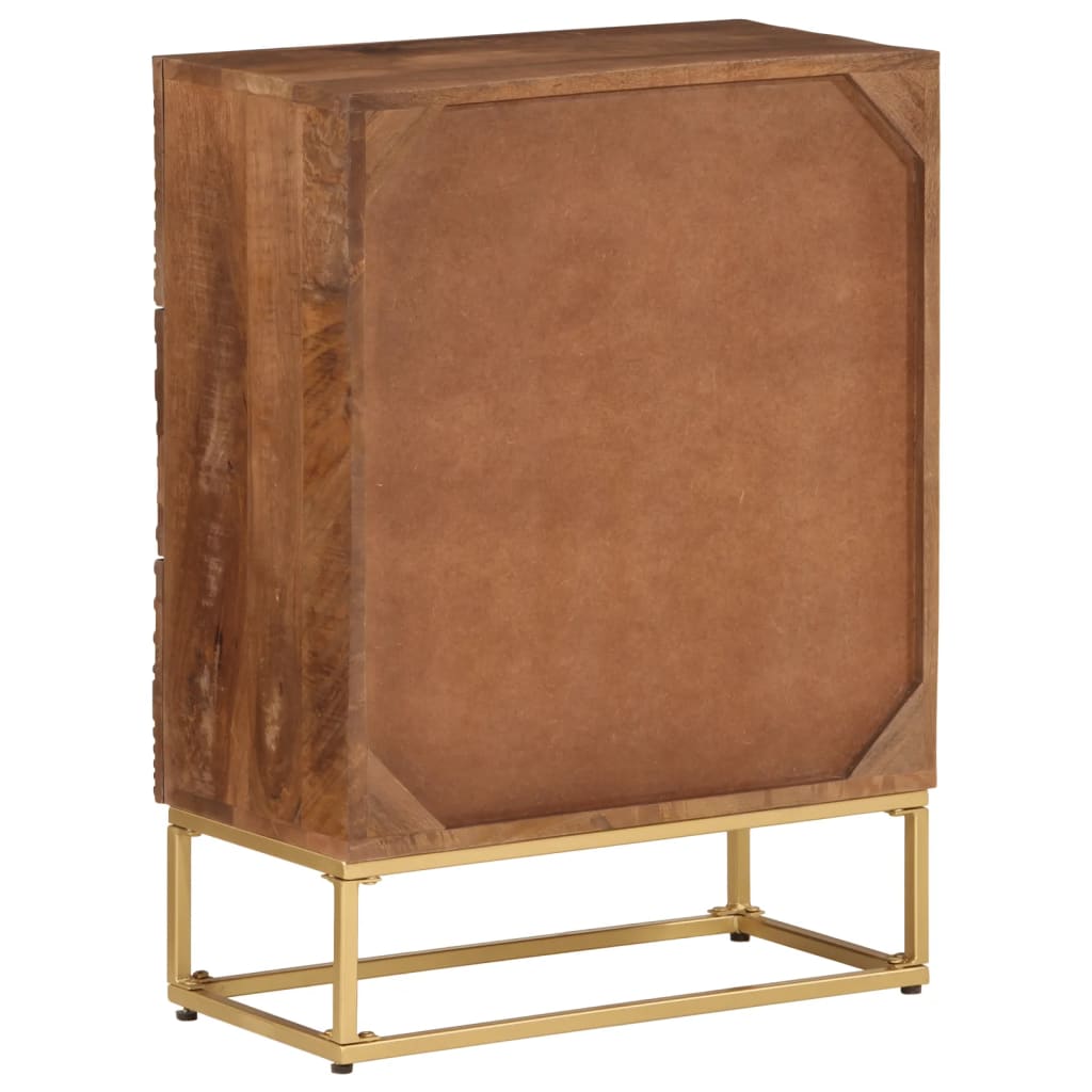 Commode 55X30X76 Cm Bois Massif De Manguier Et Fer