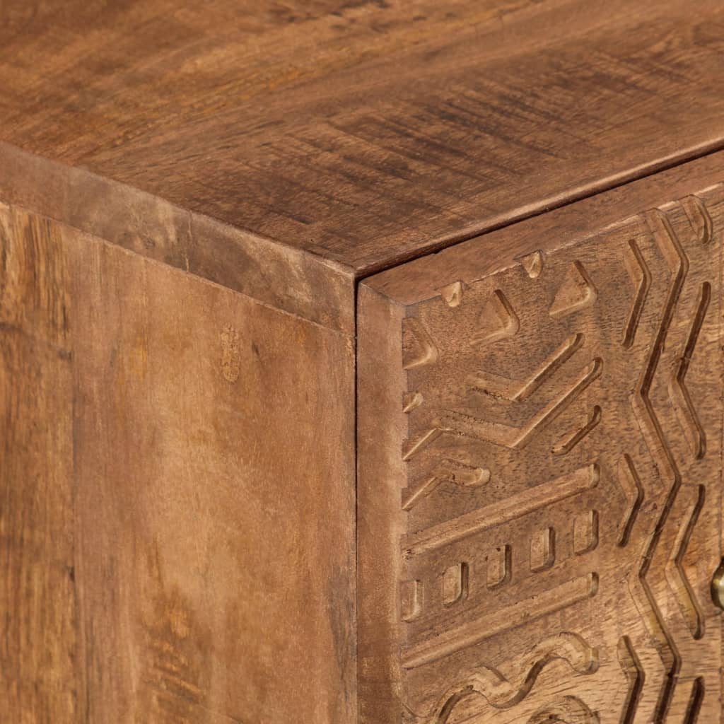 Commode 55X30X76 Cm Bois Massif De Manguier Et Fer